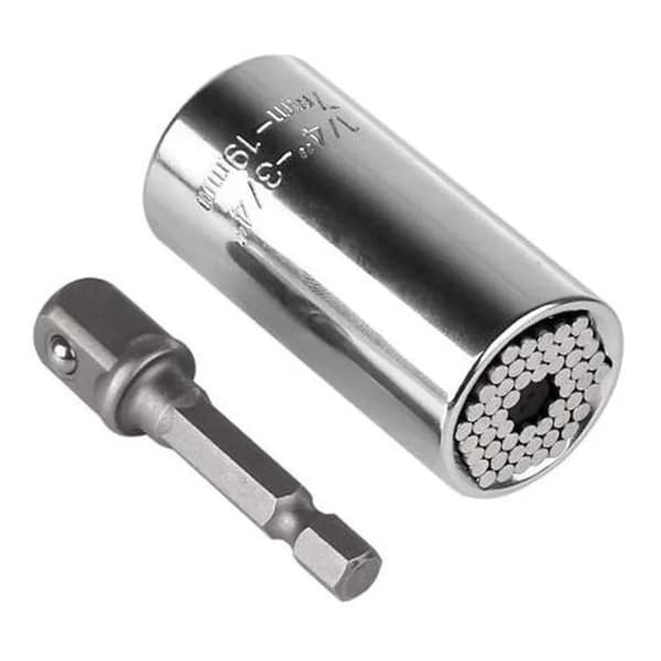 Universal topnøgle multifunktionel forkromet 7‑19 mm kromvanadiumstål torsionsnøglehylster