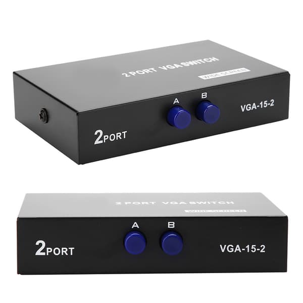 2 i 1 Ut VGA-bryter Splitter Dat synkronisering Skjermbryter