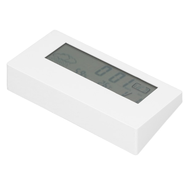 Digital väckarklocka Snooze-funktion LCD Tid Datum Temperatur Fuktighet Display Sängbord Elektronisk klocka med ljus Vit