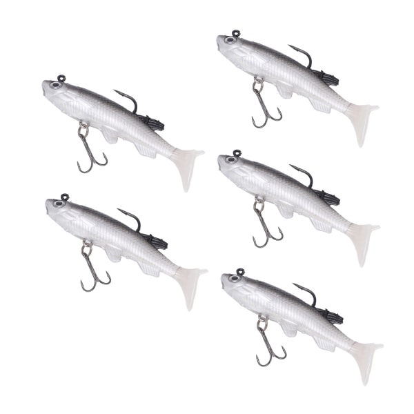 5kpl Soft Body Uppoava Swimbait T Tail Pehmeä PVC Basso Viehe Taimensyötti suolaisen veden makean veden kalastukseen