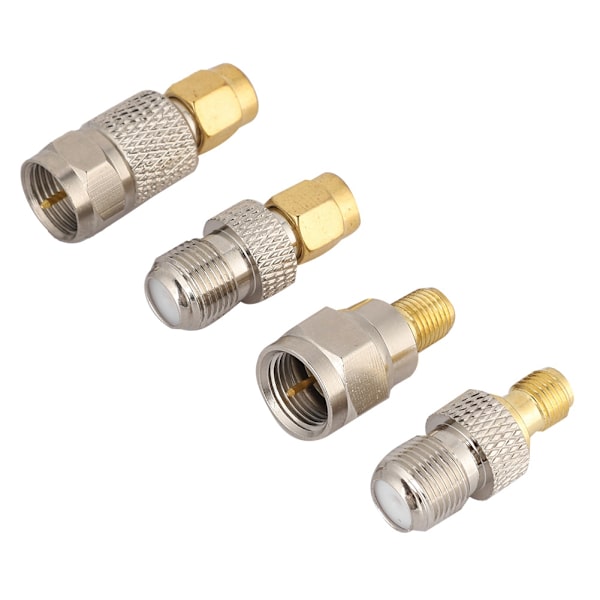 4 stk bærbar messing antennekontakt F til SMA Radio Converter Adapter