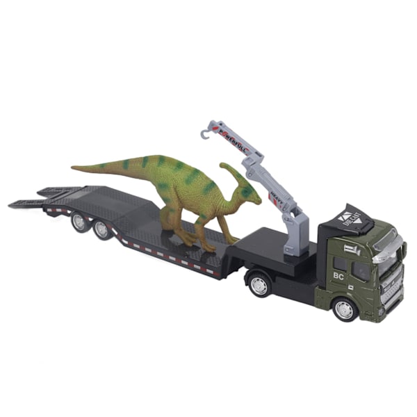 1:50 Dinosaur Transport Trailer Høy simulering Legering Dinosaur Truck Carrier Toy for Barn Gutter Parasaurolophus