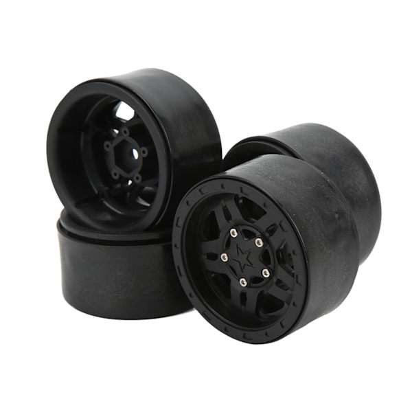 4 stk. plastik RC bilhjul til 1/10 fjernstyret bil til AXIAL SCX10 90046 Sort