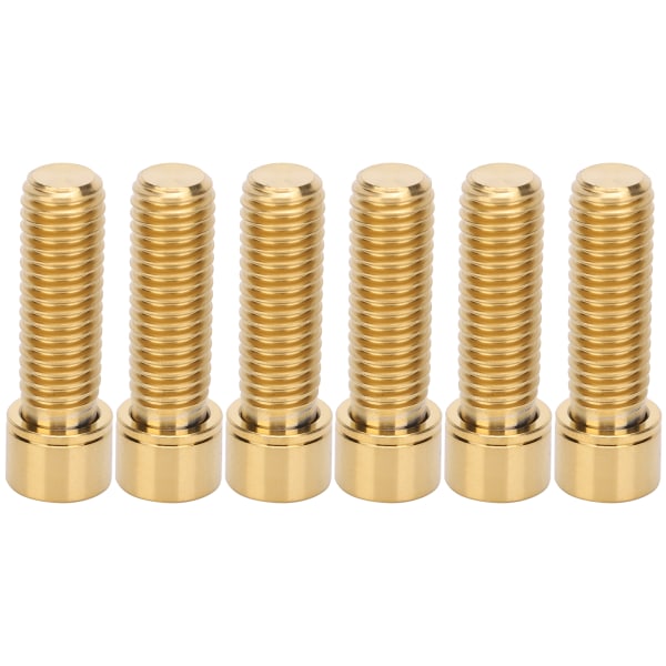 6 stk. M8x25mm Headset Stem Skrue Styrbøjle Bolt Titanium Legering Cykel Reservedel Tilbehør Guld