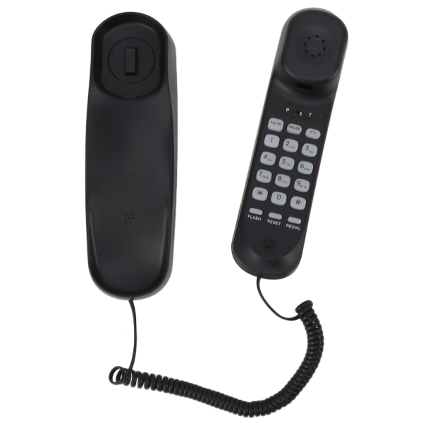 Telefon med sladd Multifunktionell Klart ljud Justerbar volym Väggmonterbar fast telefon för hemmahotellkontor Svart