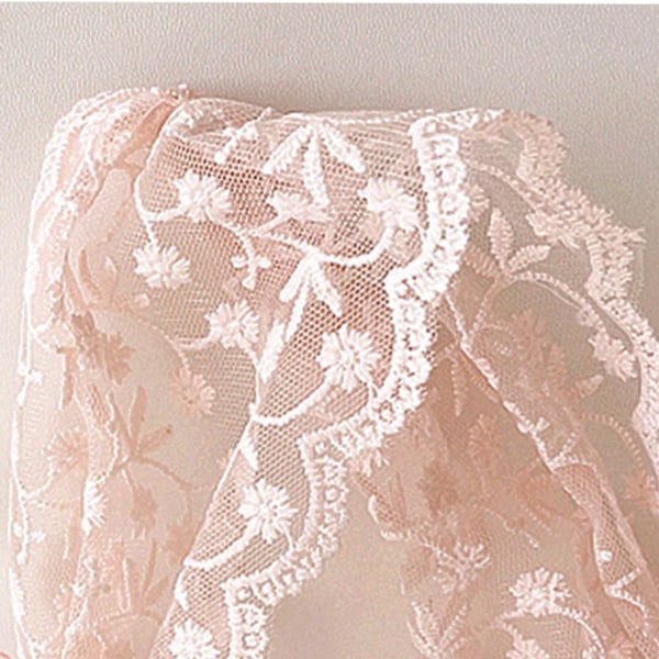 Flickor Spets Hårband Söt Elegant Retro Prinsessa Stil Handgjorda Spets Hårband för Fest Födelsedag Festival Rosa