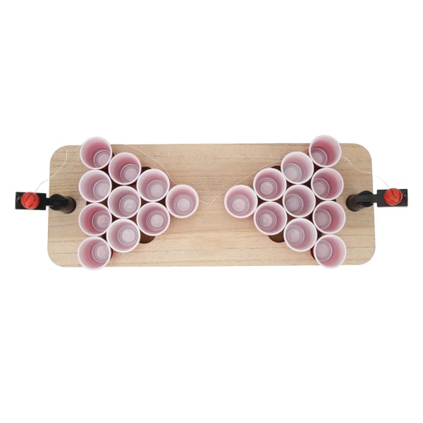 Beer Pong Drikkespil Bordplade Beer Pong Sæt med Træplade og 20 stk. Kopper til Voksenfest