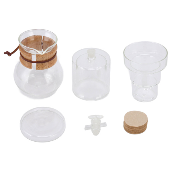 Justerbar kaffedroppkanna i glas för iskaffe, öl, mjölk, 400 ml