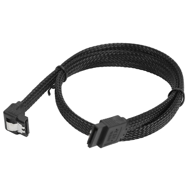 Serial ATA Cable 7P Elbow Hard Disk Data Cable Serial ATA3.0 Adapter Colored Mesh Line StyleBlack (kyynärpää)