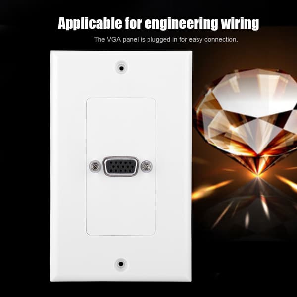 VGA-stik Vægmonteret Paneladapter Vægstik ABS Materiale