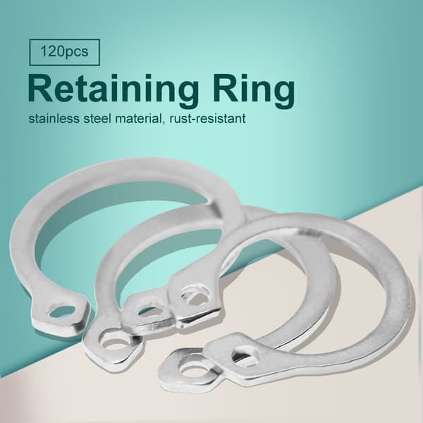 120 stk. Snap Retaining Ring Circlip Sortimentsett i rustfritt stål 9mm til 14mm med boks