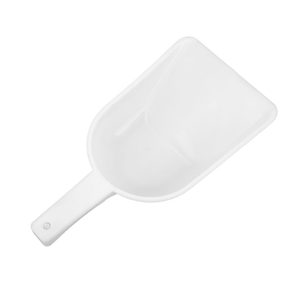 Plasticskovl til foder - Nem at rengøre - PE - Miniskål til køleskab - Is - Sne - Håndtag med krog - Hvid