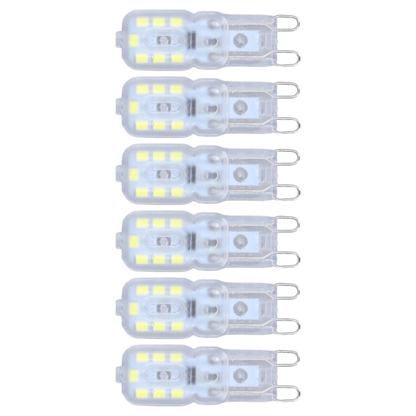 G9 pære dæmpbar øjenbeskyttelse energibesparende 14 LED'er 3W lyspære til lysekrone bordlampe 6 stk varmt lys 220V