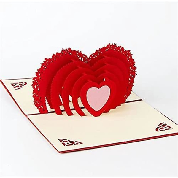 3D Pop Up-hilsenskort for Valentinsdag, bursdag, jubileumsgave - ideelt for foreldre, venner og elskere