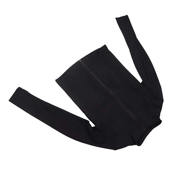 Naisten joogatakki kevyt täysvetoketjullinen juoksutakki treeni slim fit jooga urheiluvaatteet peukalonrei'illä musta XL