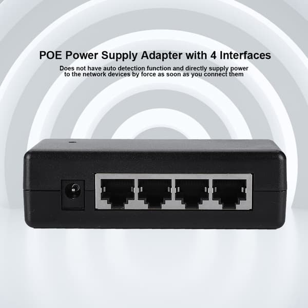 4-Port PoE Strømadapter til IP-kamera
