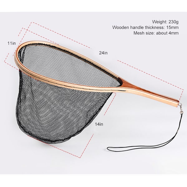 Perhokalastuslaskuverkko Trout Bass Nylon Mesh Catch ja vapauta kalaverkko
