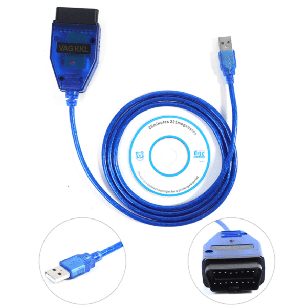 VAG-COM 409 Com Vag 409.1 Kkl USB Diagnostisk Kabel Scanner Inte Blue Onesize