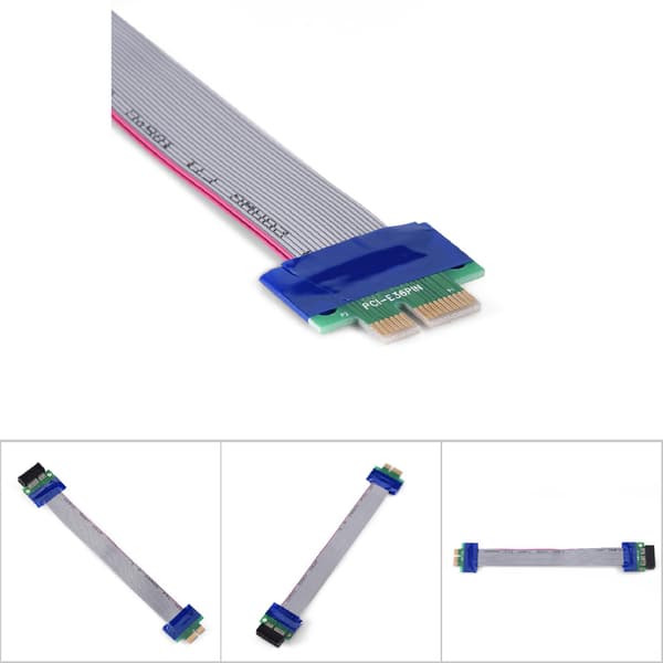 PCI-E Professionel 1X til 1X Han til Hun VGA Grafikkort Forlænget Båndkabel