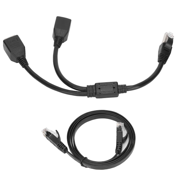 RJ45 Ethernet Adapter Kabel Forlængerfunktion 1 til 2 Port Fremragende Tilslutningssplitter Adapter til Hjemmekontor