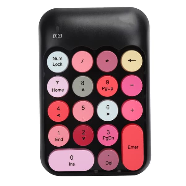 2.4G 18 Tasters Trådløst Mekanisk Numerisk Tastatur Sort Multi Farve Desktop Computertilbehør