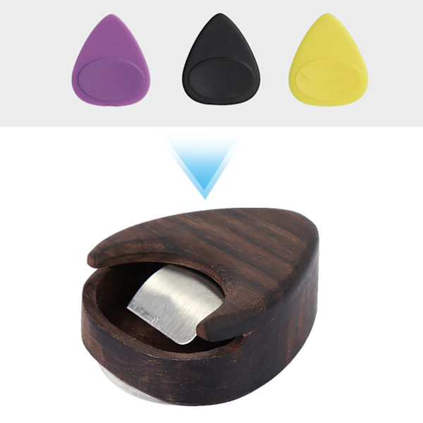 Premium Rose Wood Guitar Pick Box Hjärtformad Pick Box Paste Box för Standard Pick