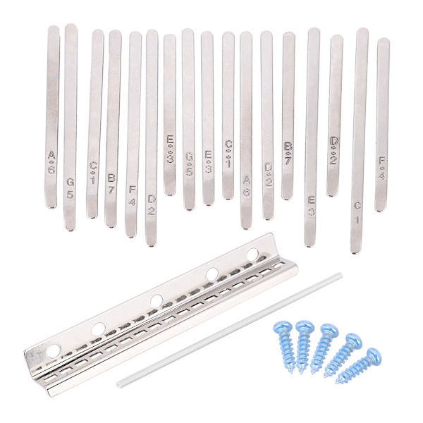 17 Note Kalimba Tommelfinger Klaver Rustfrit Stål Keys Sæt Musikinstrument DIY Reservedele