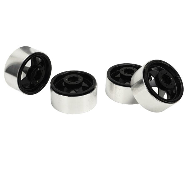 4stk Beadlock Fälg Offset ‑8.9mm Metall Djup Skål Nav Fälgar för Axial SCX10 90046 1.9 Tum Svart