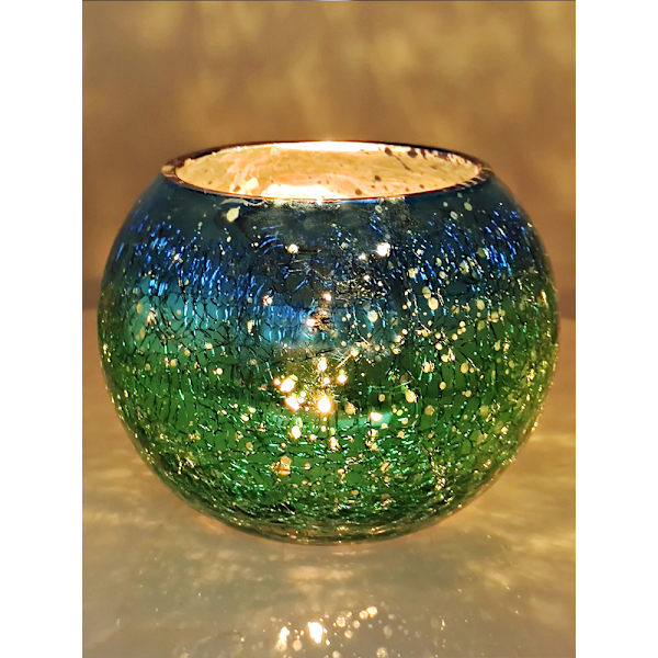 Ljusstake Multipurpose Glas Tealight Ljusstake Dekoration Galvaniserad Gradient Färgglad Ljusstake