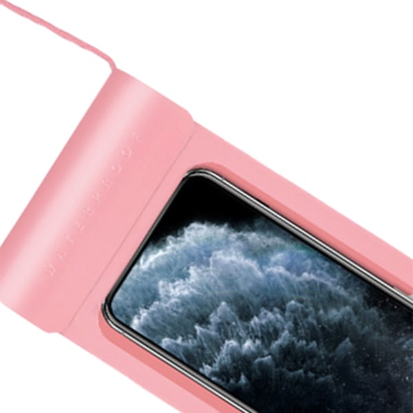 Vedenpitävä puhelinpussi Suuri puhelimen pidikelaukku Tuki kosketusnäytön tallennus vesiaktiviteetteihin Pinkki