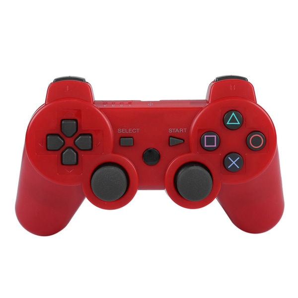 Trådløs Bluetooth Gamepad-spillkontroller Fullt utstyrt spillhåndtak for PS3 (rød)