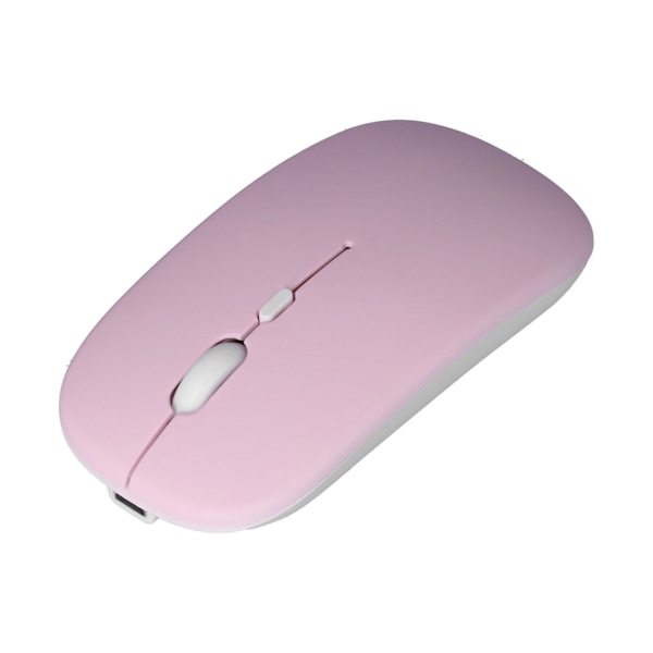 Trådlös Mus Uppladdningsbar DualMode 2.4G Ergonomisk Tyst Optisk Datortillbehör (Rosa)
