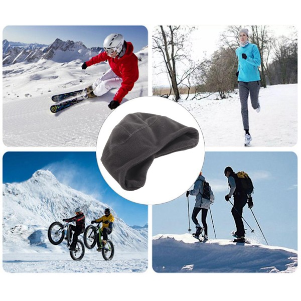 Vintercykelmössa Hjälmfoder Vindtät Polar Fleece Termisk Öronlapp för Män Kvinnor Utomhussporter Skidåkning Löpning