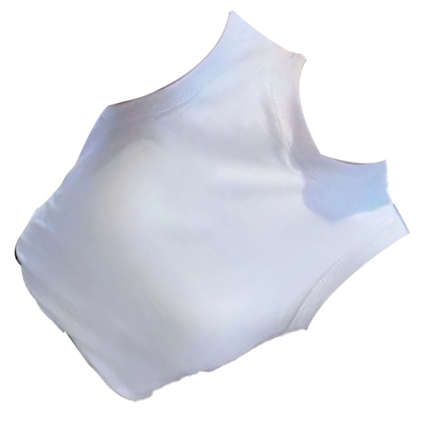 Kvinner Putet Tanktopp Ermeløs Ren Bomull Høy Hals Tanktopp Slim Fit Bred Stropp Myk Pustende Camisole Hvit Fri Størrelse (88.2‑137.8lb)