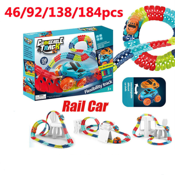 46-184 delar Zero Gravity Car Track Set för pojkar Barn Flexibla utbytbara racepresenter 184 delar 184PCS