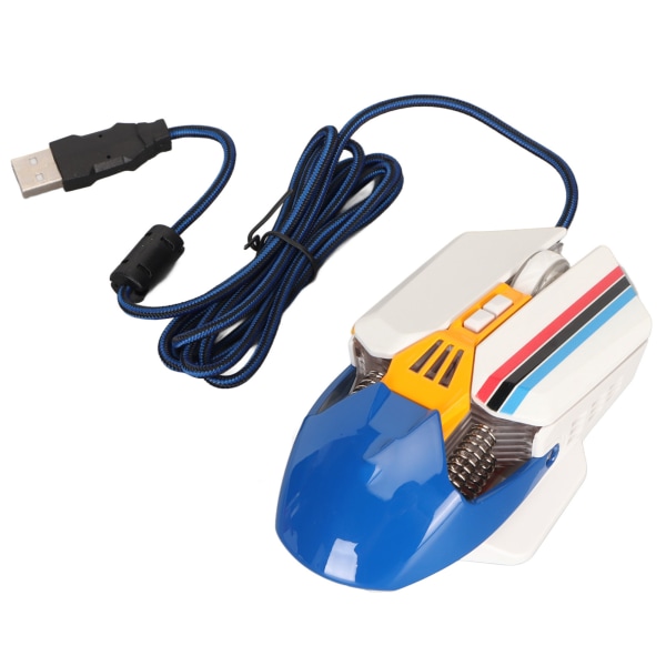 Kablet mus Ergonomisk RGB bakgrunnsbelyst Justerbar DPI 7 programmerbare taster Gaming Mus for Gaming Office Study White