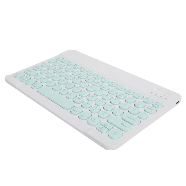 Trådløst Bluetooth-tastatur til tablet, smartphone, computer, rund tastehætte, 10 tommer, lysegrøn