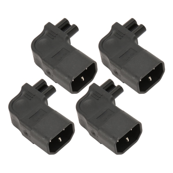 4 stk IEC320 C14 til IEC320 C5 strømadapter 90 grader ret vinkel IEC320 C14 han til C5 hun strømadapter 250V