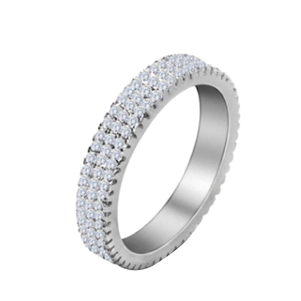 Luksus Kvinder Fuld Rhinestone Indlagt Finger Ring Bryllup Engagement Smykker Gift US 10