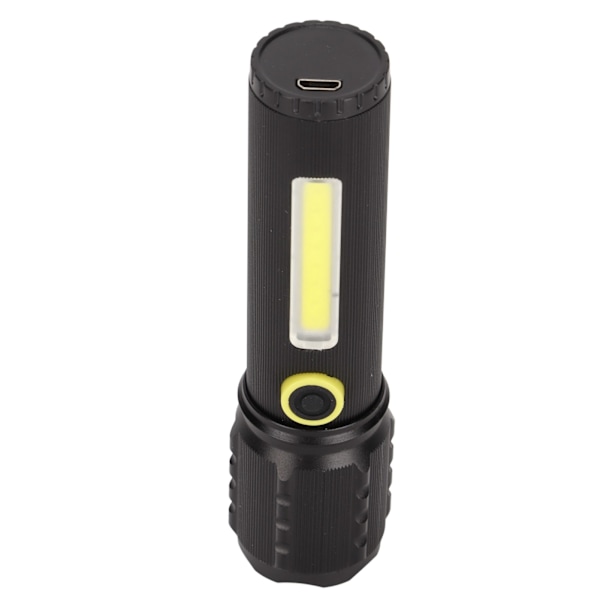 Mini ficklampa starkt ljus 3 lägen teleskopisk zoom bärbar uppladdningsbar för camping nödsituation utomhus