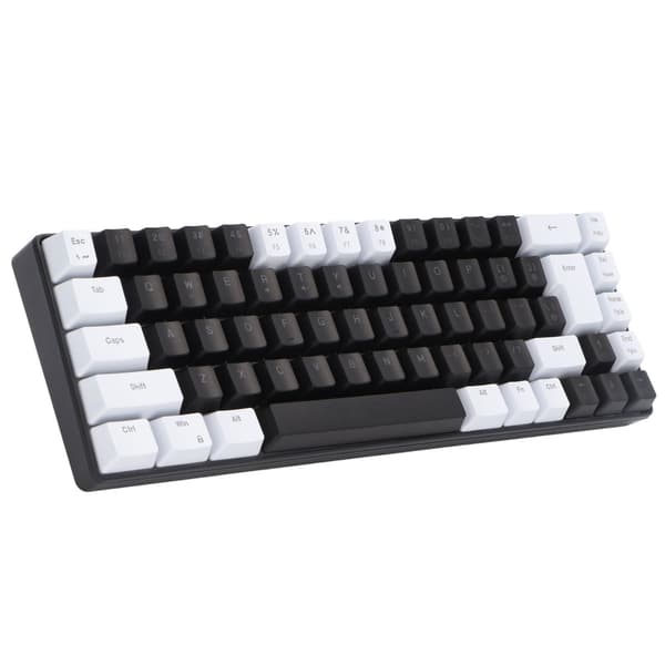 Membran Gaming Keyboard 68 Taster RGB Baggrundsbelyst Ergonomisk USB Interface Computer Keyboard til Win System Office Family Hvid Sort