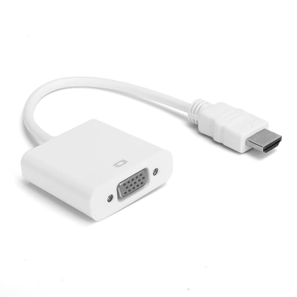 HDMI til VGA Konverterkabel med 3.5mm Lyd for Chromebook Raspberry Pi Xbox Hvit