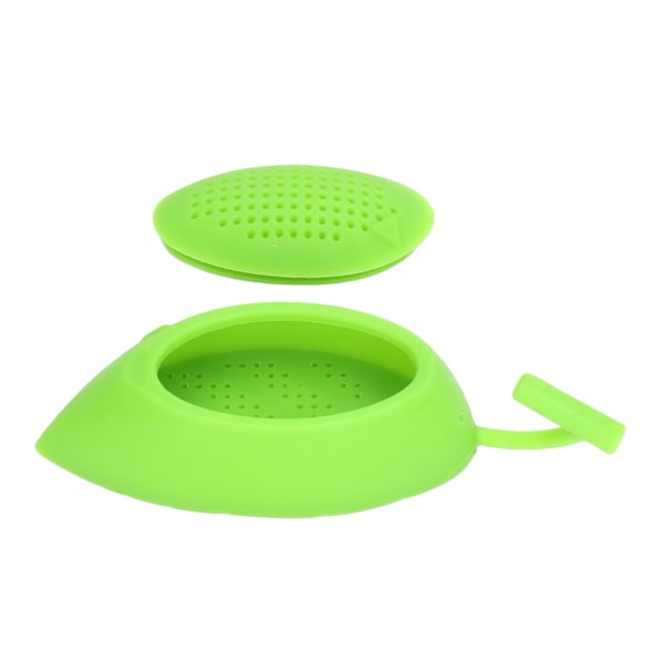 Teinfuser i form av teblad i livsmedelsgodkänd silikon, BPA-fri, enkel att rengöra, grön lös teinfuser för hemmet