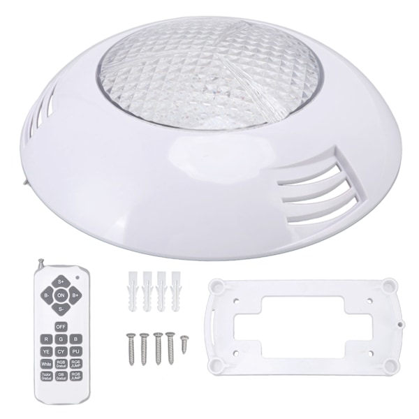 LED Pool Lights AC12V RGB Fjernbetjening IP68 Vandtæt Høj Transmittans Holdbar ABS PC Akvarium Pool Lys 18W