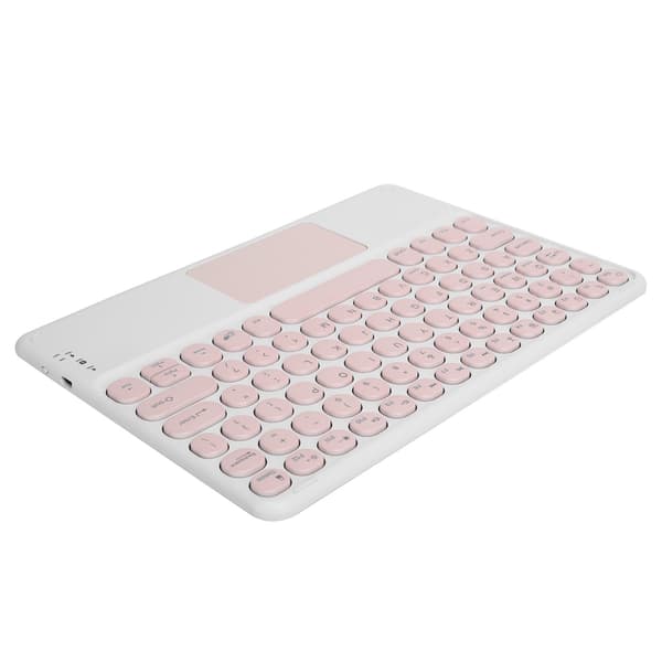 Bluetooth Tastatur Touchpad Rund Tastehætte Ergonomisk Design Stabil Forbindelse 10in Pink