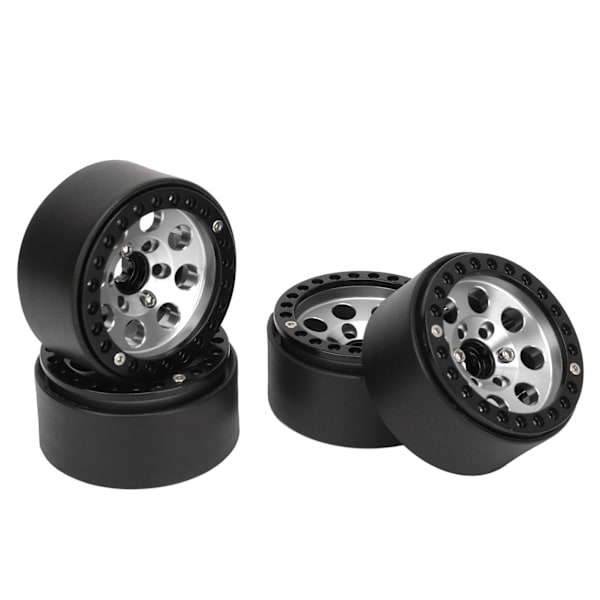 4kpl RC Vanteen Kehä 1.9 Tuuman Alumiiniseos Vakaa RC Auton Pyörän Napa Axial SCX10 II III Hopea