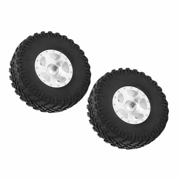 2 STK Metallfelger Dekksett for Axial SCX24 90081 1/24 RC Crawler Bil Oppgraderingsdeler Sølv