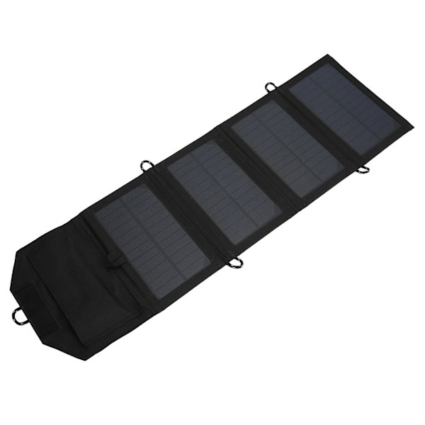 7,2W Solpanel Foldebart Bærbart Solar Opladerpanel med USB Interface til Telefonopladning Sort