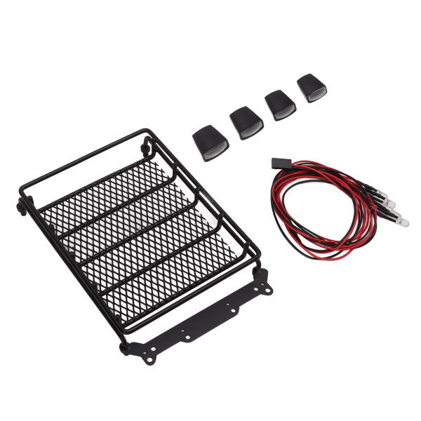 RC takstativ høy simulering lettvekts RC bil bagasjehylle med LED-lys for 1/10 1/12 1/14 RC bil Rhombus Shape lampe