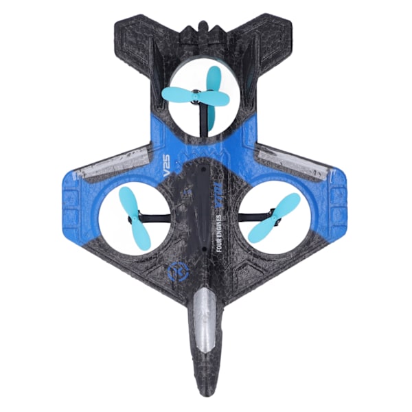 RC-drone Kannettava EPP-kaukosäädöllä varustettu lentokone värikkäillä LED-valoilla ja varapropeleilla lapsille lelulahjaksi sininen kolme akkua